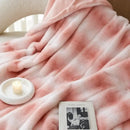 Pink & white tie-dye decorbites cozy fleece blanket bedroom throw