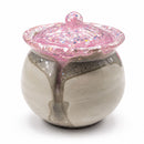Sparkly Gray & Pink Jar With Lid | 3.5" x 3.5" x 3" | Color Crete Creation