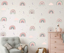 Pale Pink Rainbows - Fabric Nursery Wall Art Decals