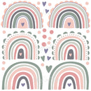 Pale Pink Rainbows - Fabric Nursery Wall Art Decals