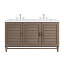 James Martin Portland 60" Double Bathroom Vanity, Whitewashed Walnut