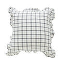Plaid ruffled cotton coffee black cushion cover living room decor