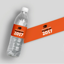Plain Orange Graduation Water Bottle Labels