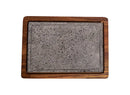 Plancha "Atizar" Volcanic Rock Serving Plate with Wooden Base 9 x 12 Inches