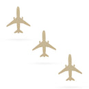 3 Airplanes Unfinished Wooden Shapes Craft Cutouts DIY Unpainted 3D Plaques 4 Inches