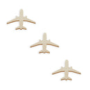 3 Airplanes Unfinished Wooden Shapes Craft Cutouts DIY Unpainted 3D Plaques 4 Inches
