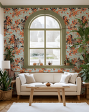 Springtime Wallpaper, orange and blue
