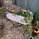Outdoor Floral Oval Metal Plant Stand