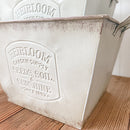 Vintage Inspired Heirloom Garden Supply Metal Planters, Set of Three