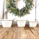 Vintage Inspired Heirloom Garden Supply Metal Planters, Set of Three