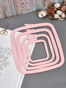 Plastic Square Hoop by Nurge 170-13 Pastel Pink