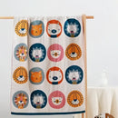 Playful cream lions bath towel bathroom quick dry cotton
