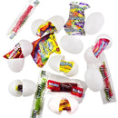 Set of 12 White Plastic Eggs with Candy 2.25 Inches