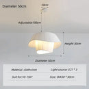 Pleated beige cream white double pendant lamp living room light