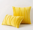 Pleated mustard yellow short wool velvet pillowcase for living room