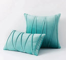Pleated mustard yellow short wool velvet pillowcase for living room