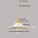 Pleated white fabric pendant light bedroom ceramic wood decor