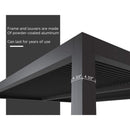 [12X16FT] Alora Premium Outdoor Gray Aluminum Hardtop Pergola With Adjustable Roof (SAK81364)