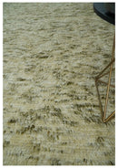 Plush Beni Ourain 12.5x15 Ivory and Moss Olive Moroccan Rug Made with fine Wool