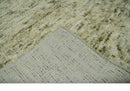 Plush Beni Ourain 12.5x15 Ivory and Moss Olive Moroccan Rug Made with fine Wool