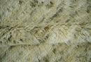 Plush Beni Ourain 12.5x15 Ivory and Moss Olive Moroccan Rug Made with fine Wool