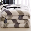 Plush black & white chevron winter raschel blanket bedroom throw