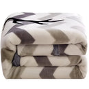Plush black & white chevron winter raschel blanket bedroom throw