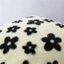 Plush black white flower cushion cover living room decor