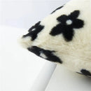 Plush black white flower cushion cover living room decor