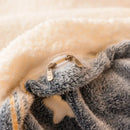 Plush cream floral fleece wool blanket for bedroom
