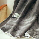 Plush dark gray double-layer warm blanket bedroom throw