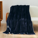Plush dark gray double-layer warm blanket bedroom throw