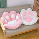 Plush gray & pink cat paw chair – bedroom decor cushion