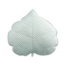 Plush leaf shaped throw pillows in sage and mustard for living room