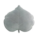 Plush leaf shaped throw pillows in sage and mustard for living room