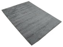 Gray Modern Solid Design Hand Woven Wool Area Rug