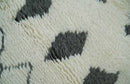 Plush Thick Beni Ourain 8x10.5 Ivory and Charcoal Geometrical design Moroccan Rug Made with fine Wool
