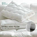 Plush white double layer fiber pillow bedroom quilted neck support