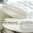 Plush white double layer fiber pillow bedroom quilted neck support