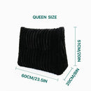 Plush white ribbed headboard wedge pillow bedroom reading bolster