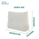 Plush white ribbed headboard wedge pillow bedroom reading bolster
