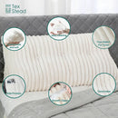 Plush white ribbed headboard wedge pillow bedroom reading bolster