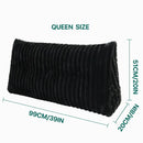 Plush white ribbed headboard wedge pillow bedroom reading bolster