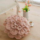 Plush white & soft pink 3d flowers pillows bedroom home decor