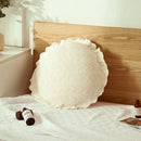 Plush white & soft pink 3d flowers pillows bedroom home decor