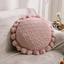 Plush white & soft pink 3d flowers pillows bedroom home decor