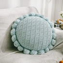 Plush white & soft pink 3d flowers pillows bedroom home decor