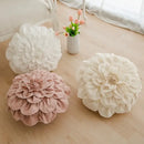 Plush white & soft pink 3d flowers pillows bedroom home decor