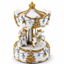 Santa's Reindeer Carousel: White Spinning Christmas Musical Box