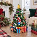 Animated Musical Christmas Tree Figurine - Rotating Deck the Halls Music Box